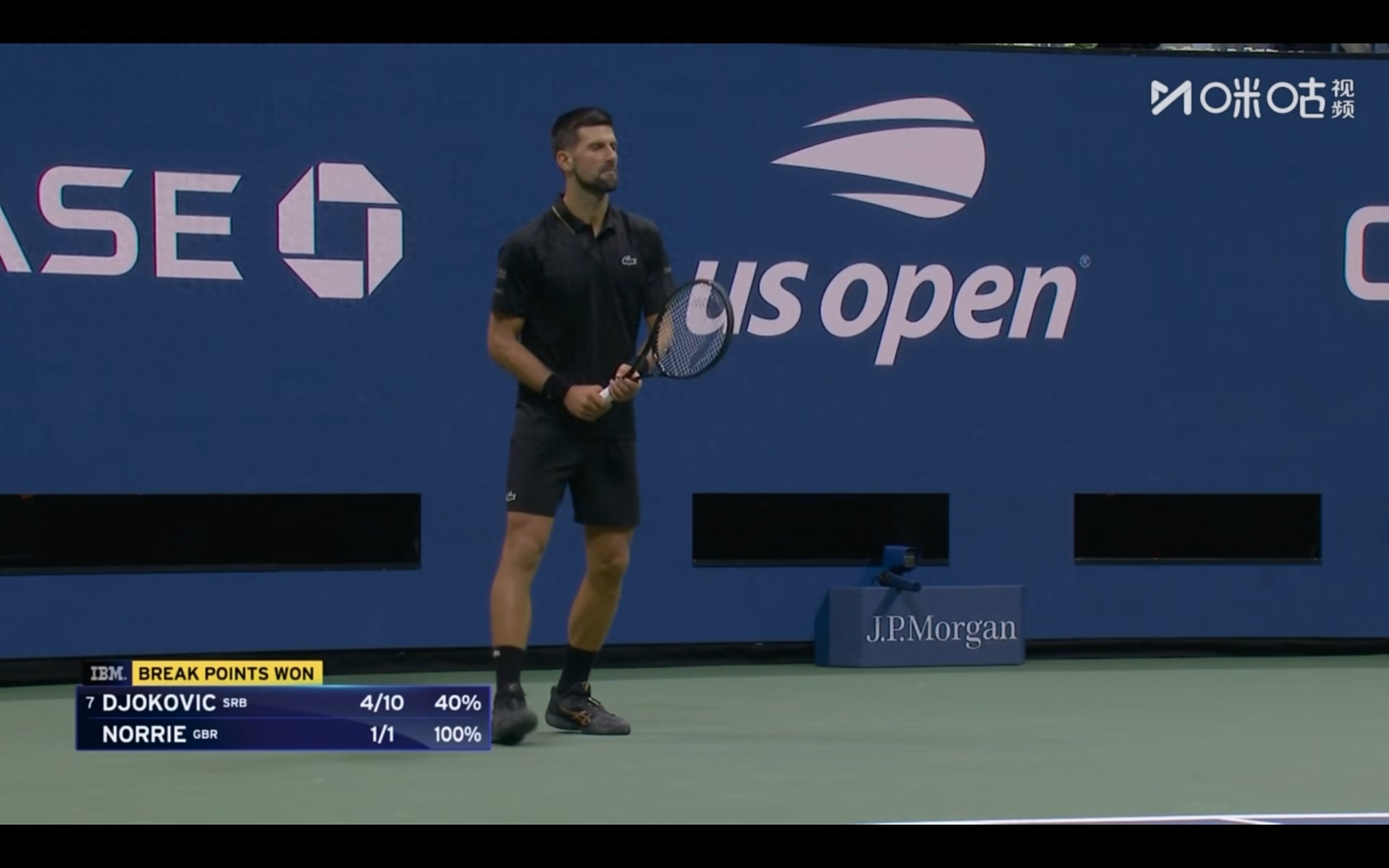 The US Open men&#39;s singles match between Djokovic and Norrie is currently live.