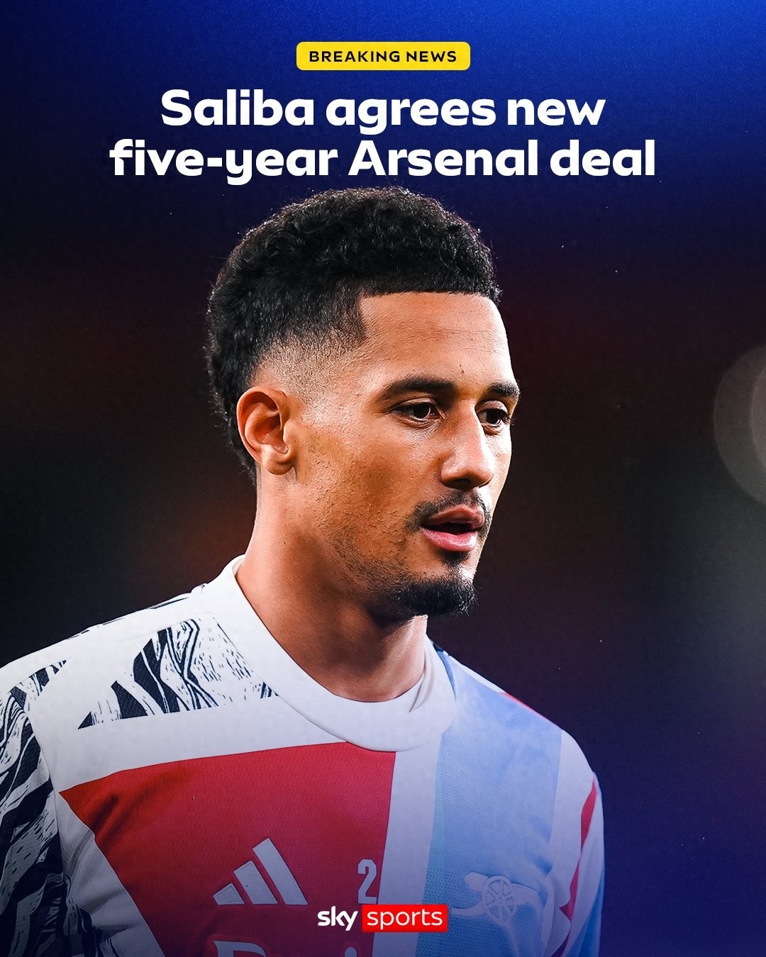 The Times: Arsenal extends Saliba&#39;s contract until 2030 with a weekly wage rise to £250,000; Saka earns £300,000 per week.