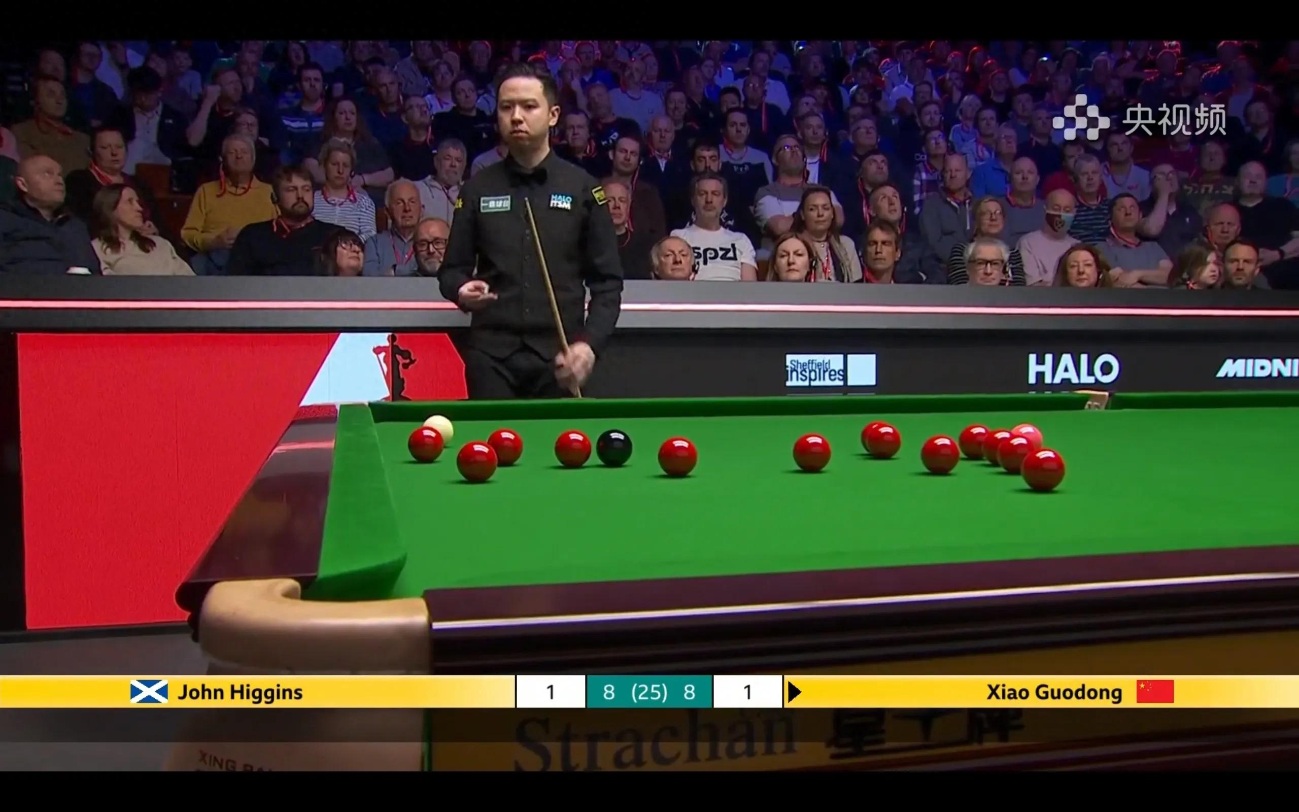 is broadcasting the second round of the World Snooker Championship Xiao Guodong VS Higgins