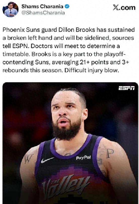 No more playing! Sudden left hand fracture! This is the NBA's king of technical fouls.