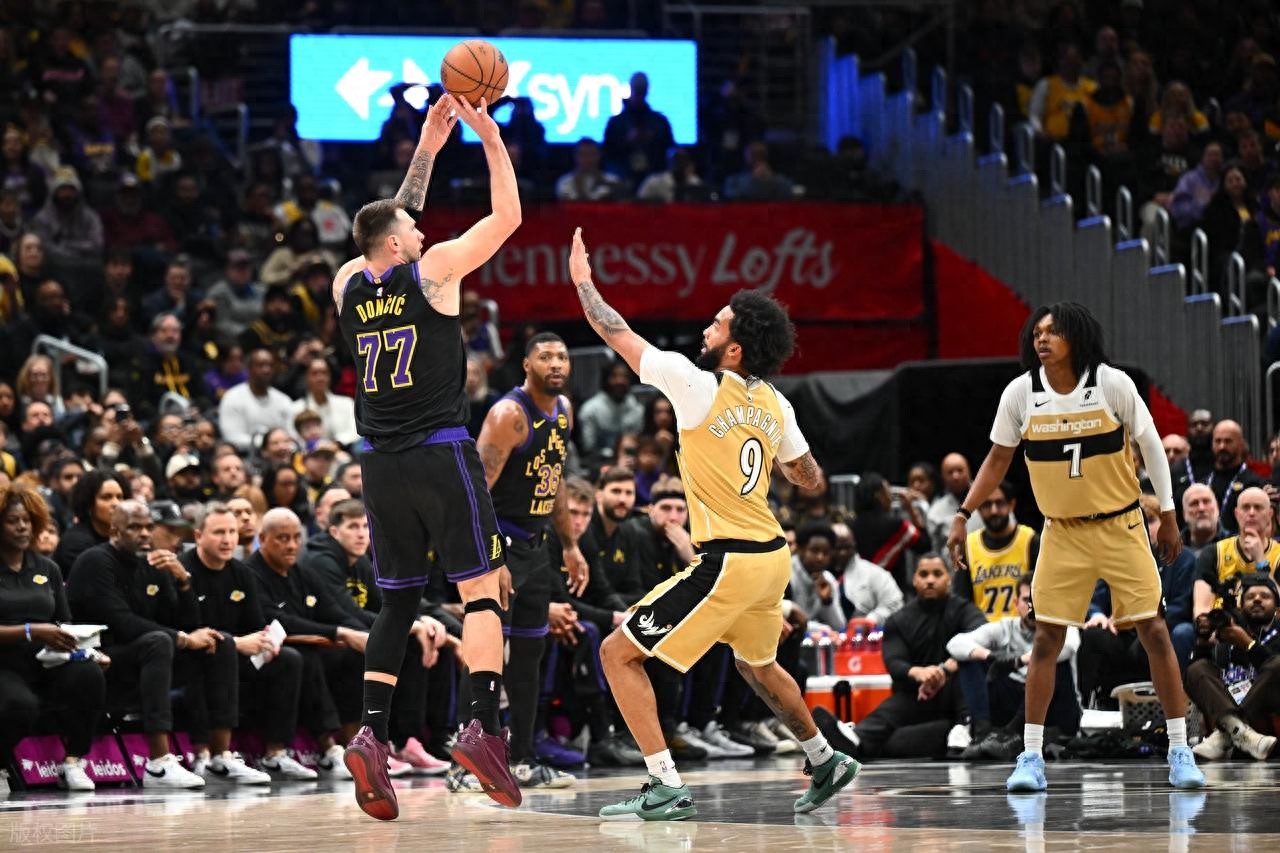 Three quarters decided the game! Doncic tallies 37+11+13, LeBron scores 20 as Lakers dominate Wizards