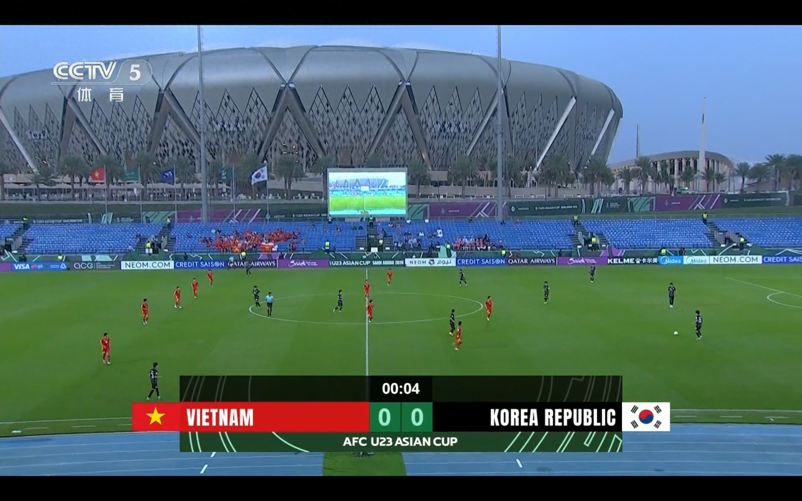 Live now: U23 Men's Asian Cup bronze medal match Vietnam vs. South Korea, with the final China vs. Japan tomorrow night at 11 PM.