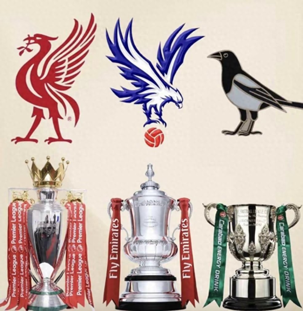 The "Birds" team dominate England, the Leopards win the Premier League, the Eagles win the FA Cup, and the Magpies win the League Cup