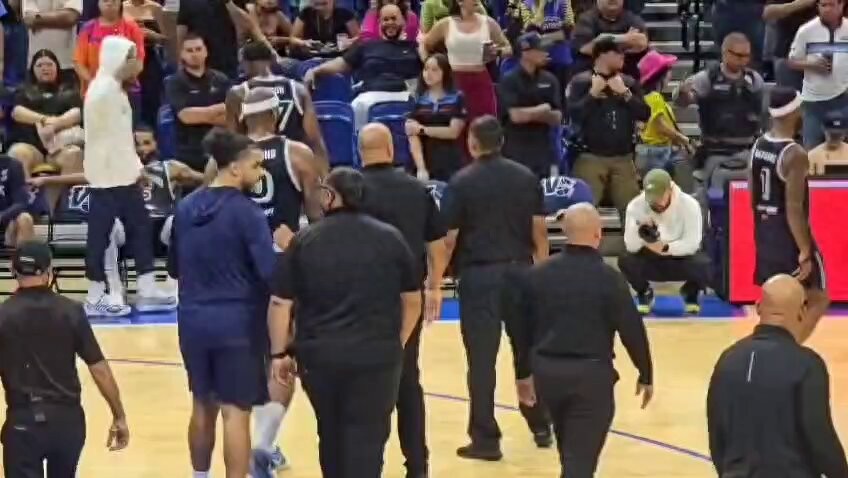 Serious clashes broke out with fans, and former NBA star center Cousins was banned for the entire season and fined