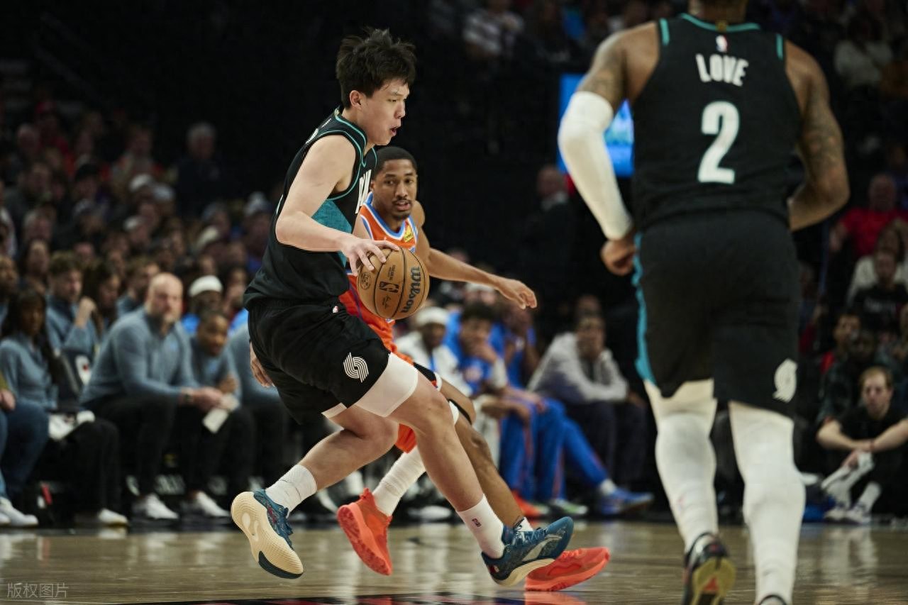 Missed the chance! Yang Hansen played 4 and a half minutes with three shots all missed and only 1 rebound, Thunder’s six players scored in double digits to defeat the Trail Blazers.