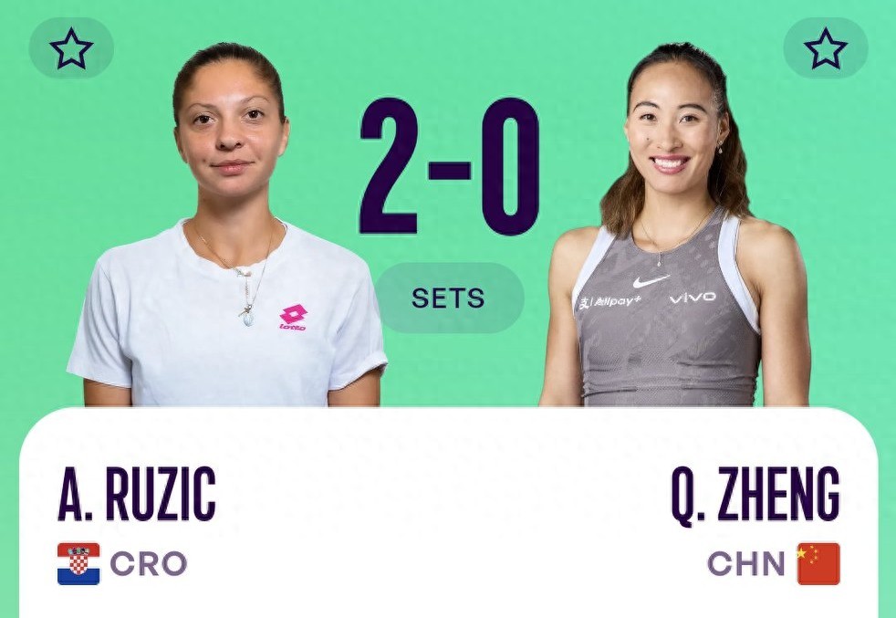 Latest update from WTA1000 Indian Wells: Zheng Qinwen loses 0-2 to Rujiqi, eliminated from the 32-player bracket.