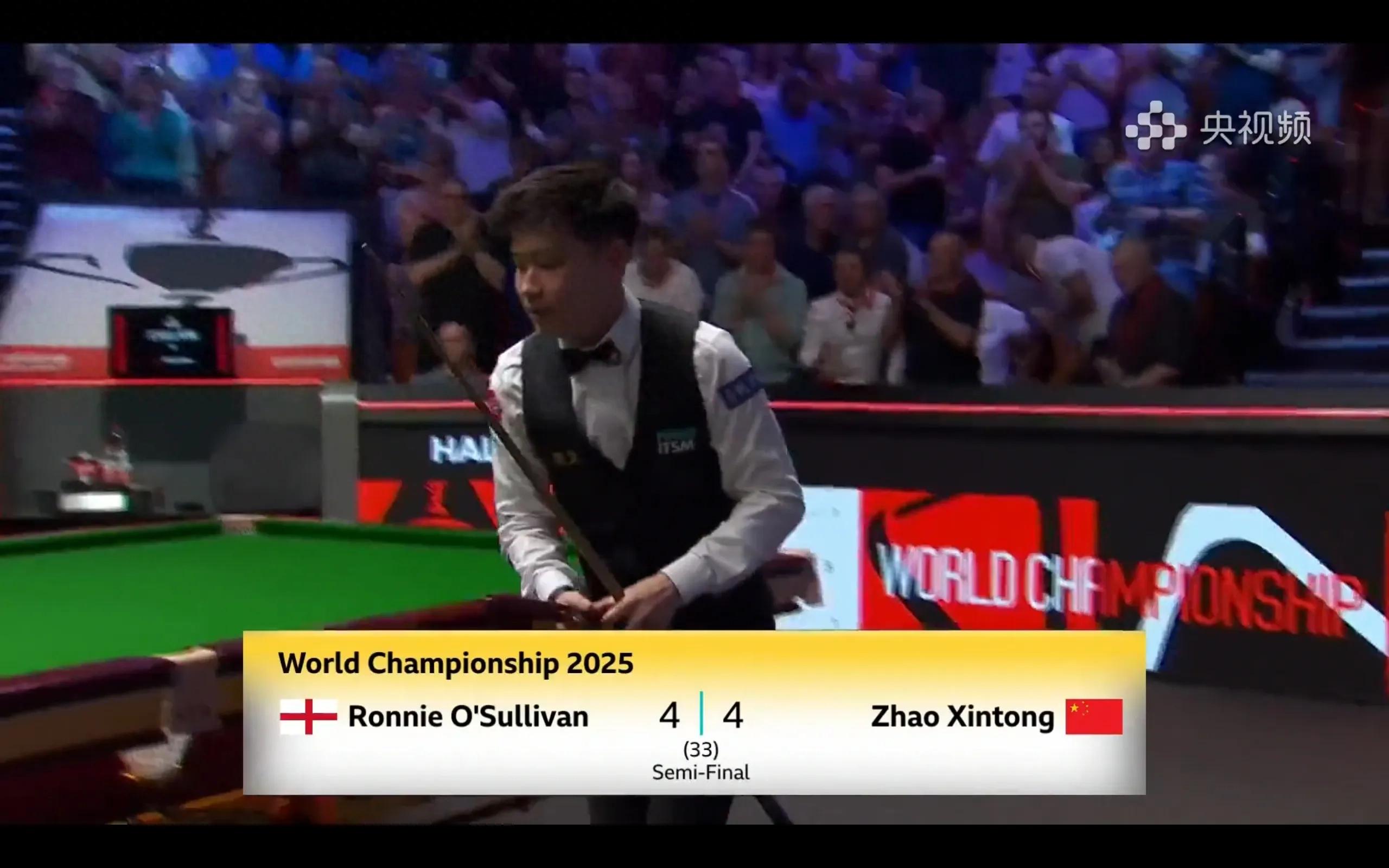 The latest report of the semifinals of the Snooker World Championships Zhao Xintong 4-4 O'Sullivan Attached to the schedule of the semifinals of the two