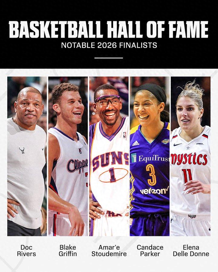 The final Hall of Fame candidate list has been announced! Griffin and Stoudemire are included, with D'Antoni and Coach Rivers also featured.