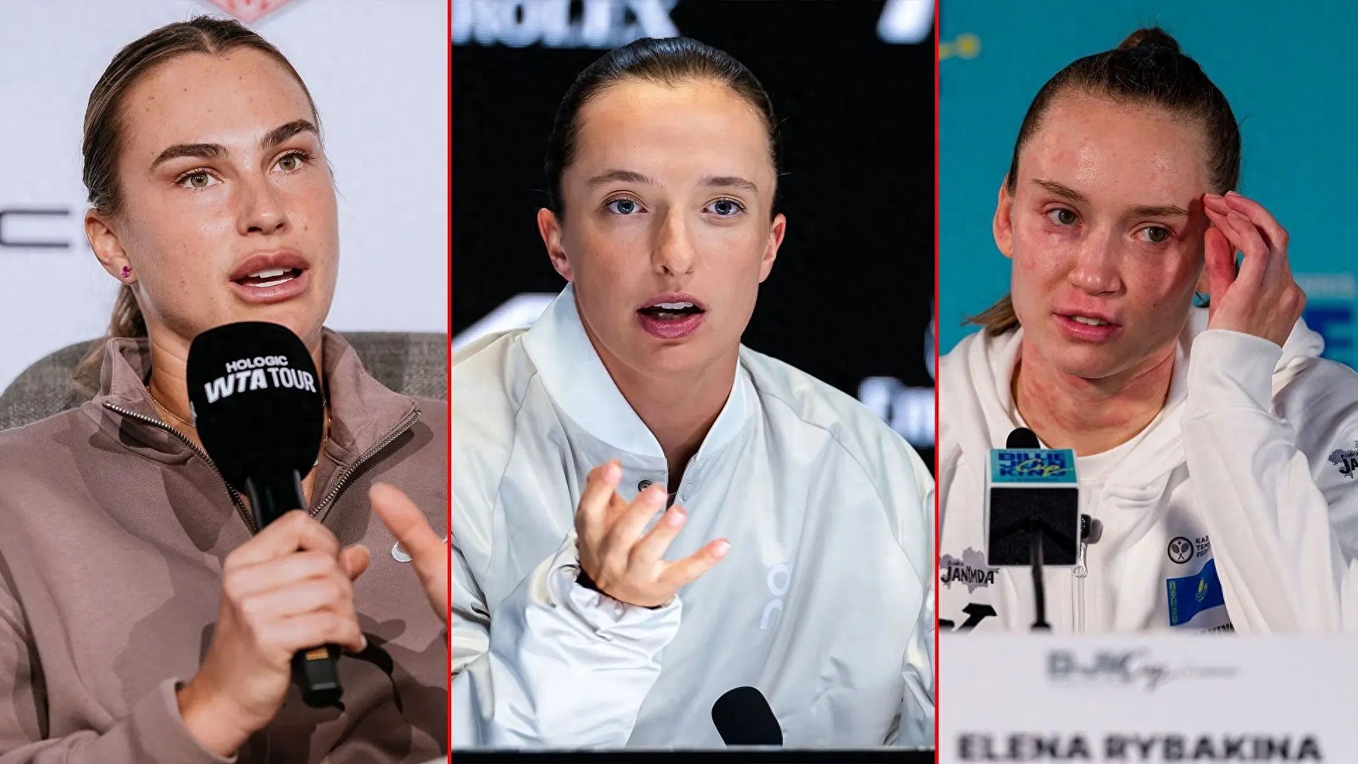 Swiatek and Rybakina's team were moulted by fans, and Sabalenka's actions were condemned