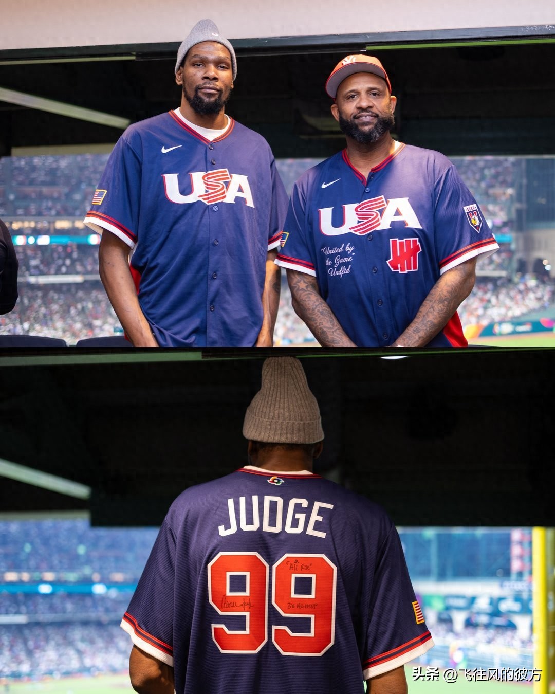 Kevin Durant wore Aaron Judge's signed Team USA jersey, witnessing the team's victory over Mexico on-site.