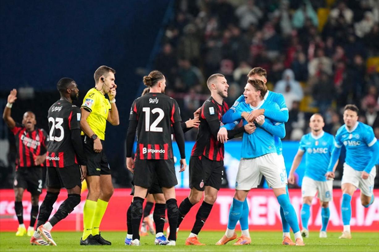 Napoli defeated Milan 2-0 to advance to the Coppa Italia final; Højlund scored, while Milan’s Premier League strike duo appeared absent-minded.