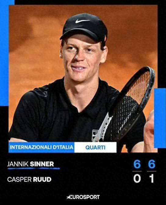 Sinner caused the biggest tragedy in Rome, and Ruud admitted that the two were not of the same rank, and he was helpless