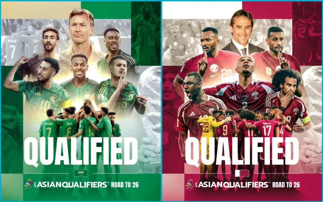 The direct qualification spots for the World Cup from Asia and Africa have been finalized, with Arab teams claiming 7 places.