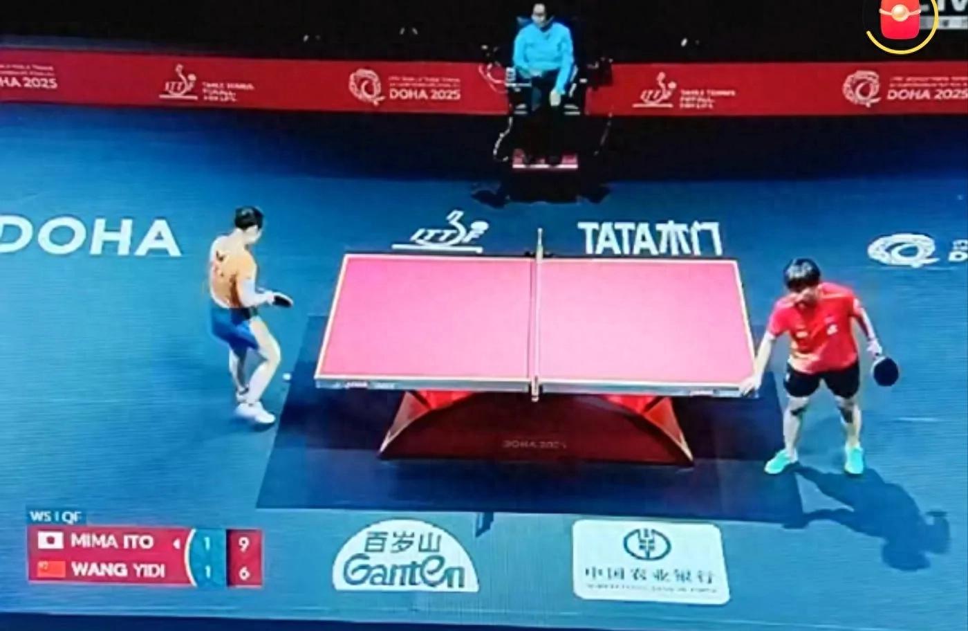 is broadcasting live the Doha World Table Tennis Championships women's singles 1/4 finals Wang Yidi VS Misei Ito