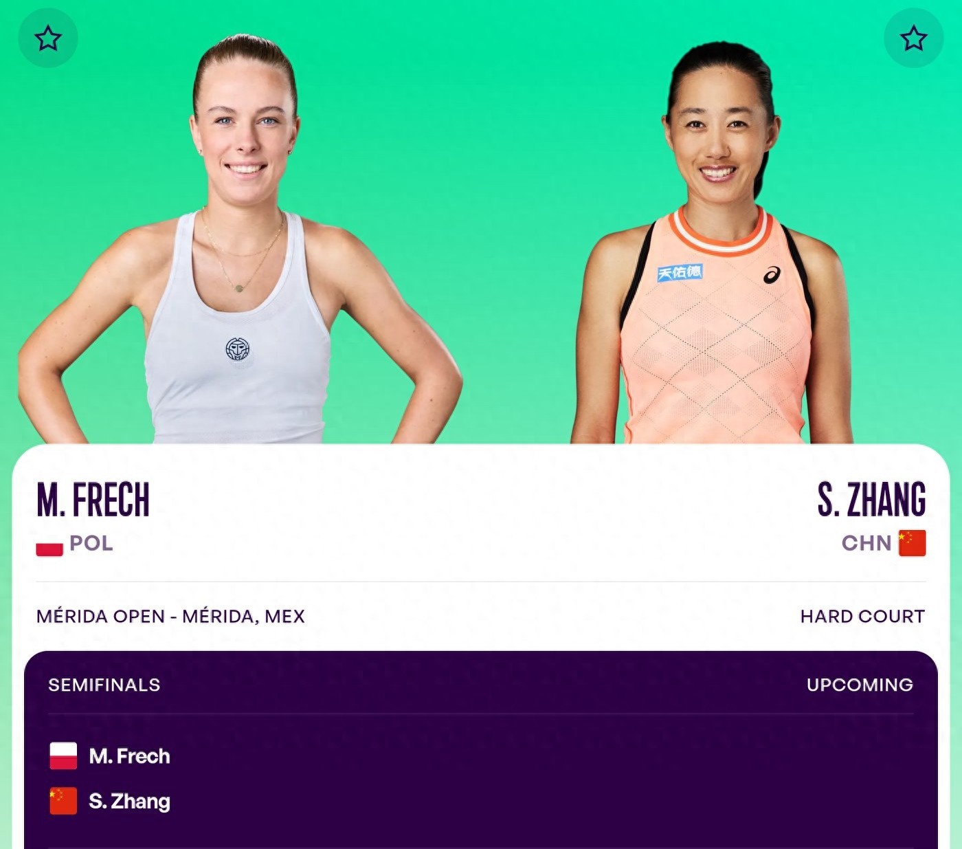 Tennis WTA500 Merida tournament schedule for tomorrow (March 1): Zhang Shuai vs. Fletcher, live on Migu Video and Youku.