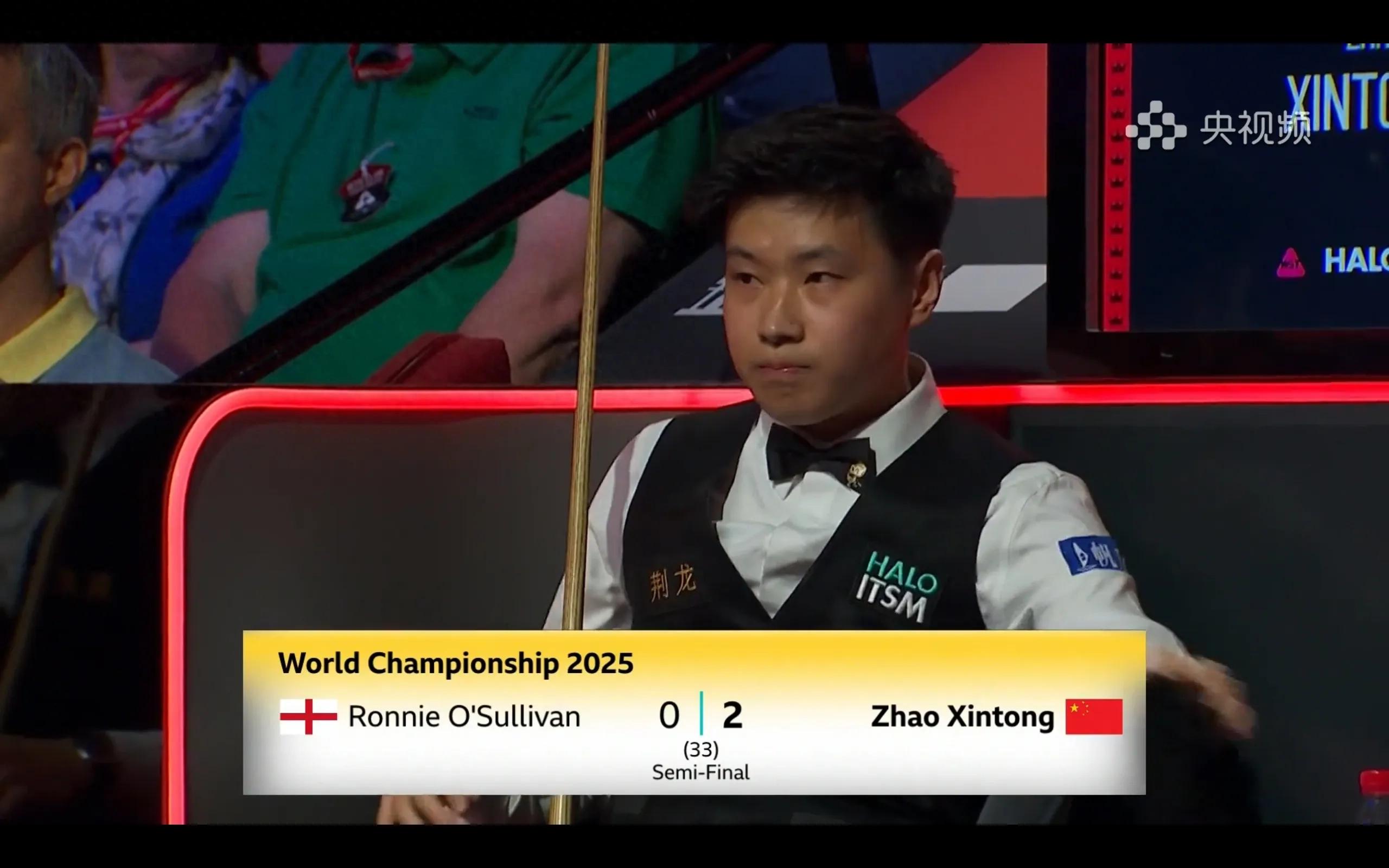 The latest report of the World Snooker Championships Zhao Xintong leads O'Sullivan 2-0 with the second stage of the game time