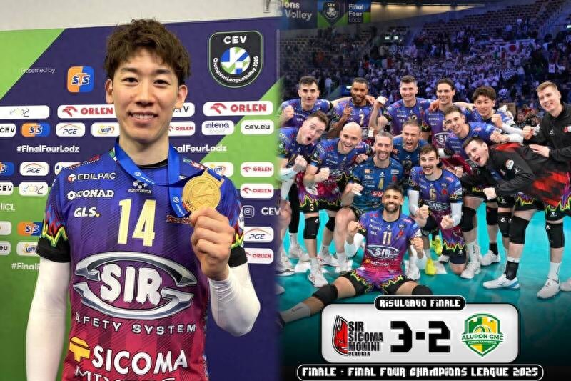 Yuki Ishikawa makes history by being the first male player in the history of Japanese volleyball to win a gold medal in the Champions League