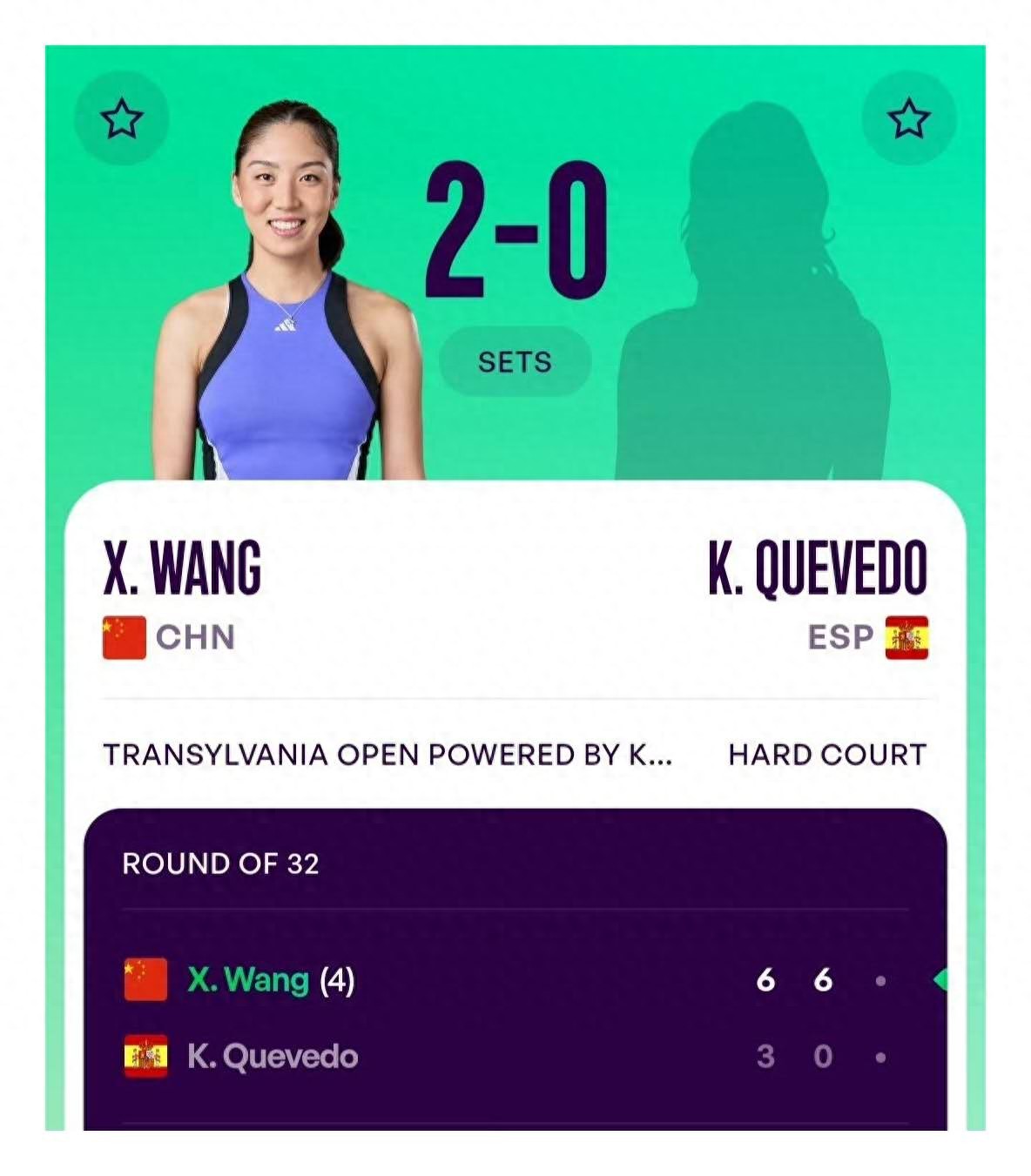 Wang Xinyu advanced with a bagel win at the Cluj tournament, setting a new career-high ranking, with fans expressing hopes for her to become the top female player.