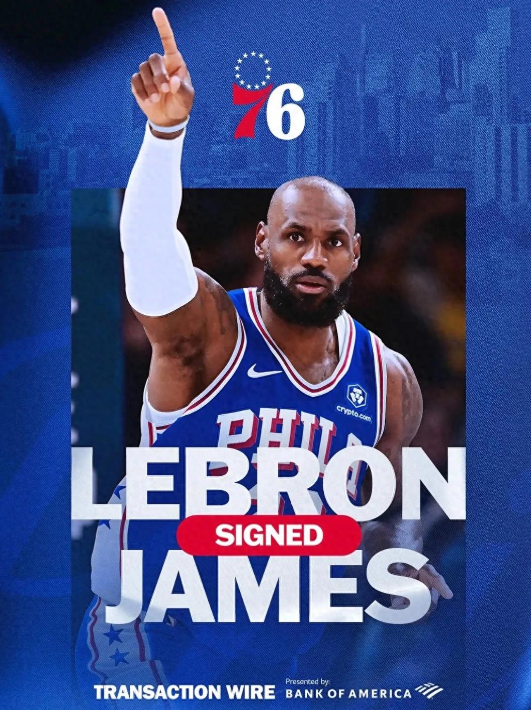 The 76ers officially announced James' signing, raking in a staggering $430 million, and James will no longer play as a power forward.