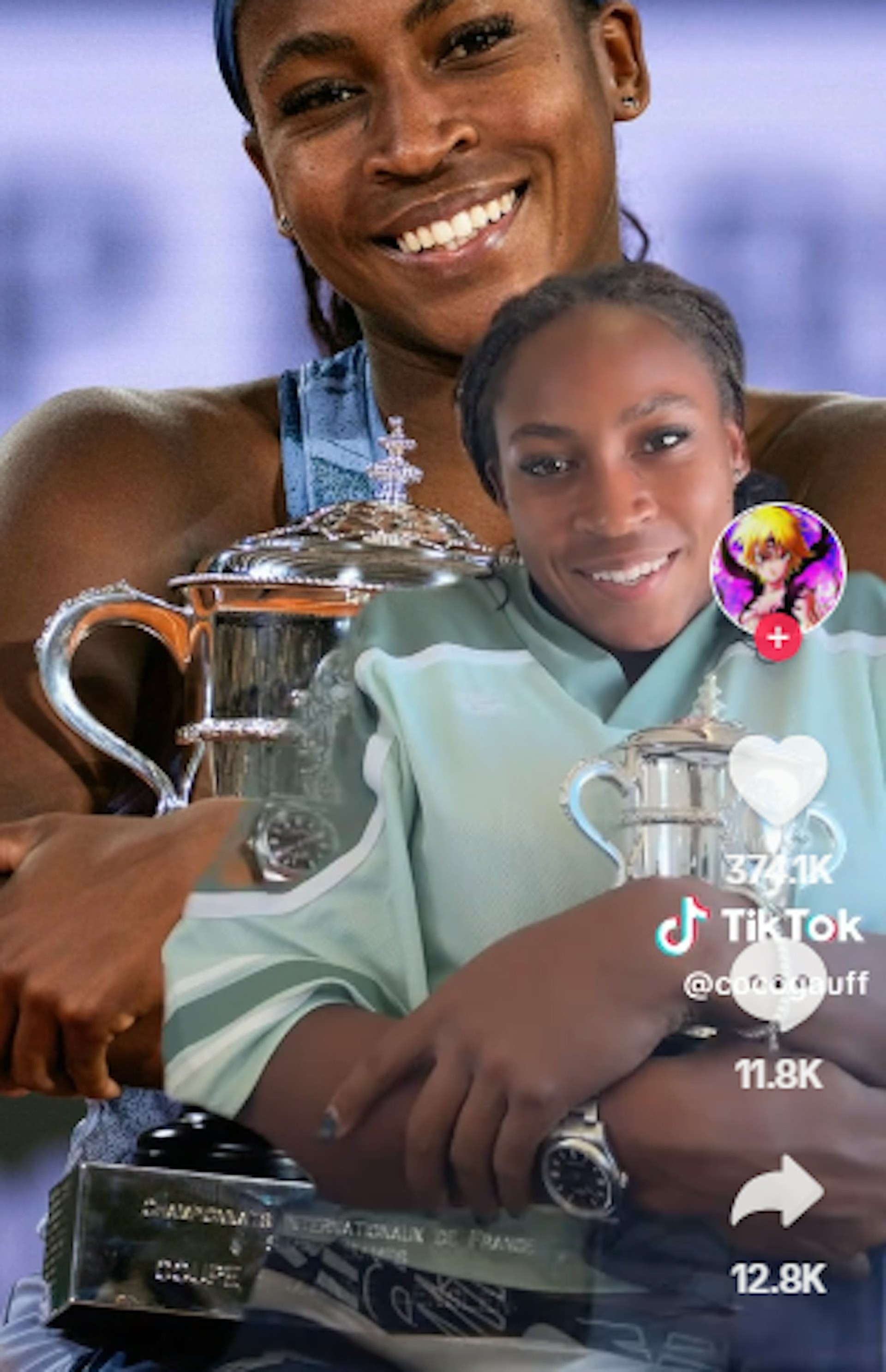 American rising star Gauff revealed that the 2025 French Open championship trophy could not be taken home, and only a mini version was obtained