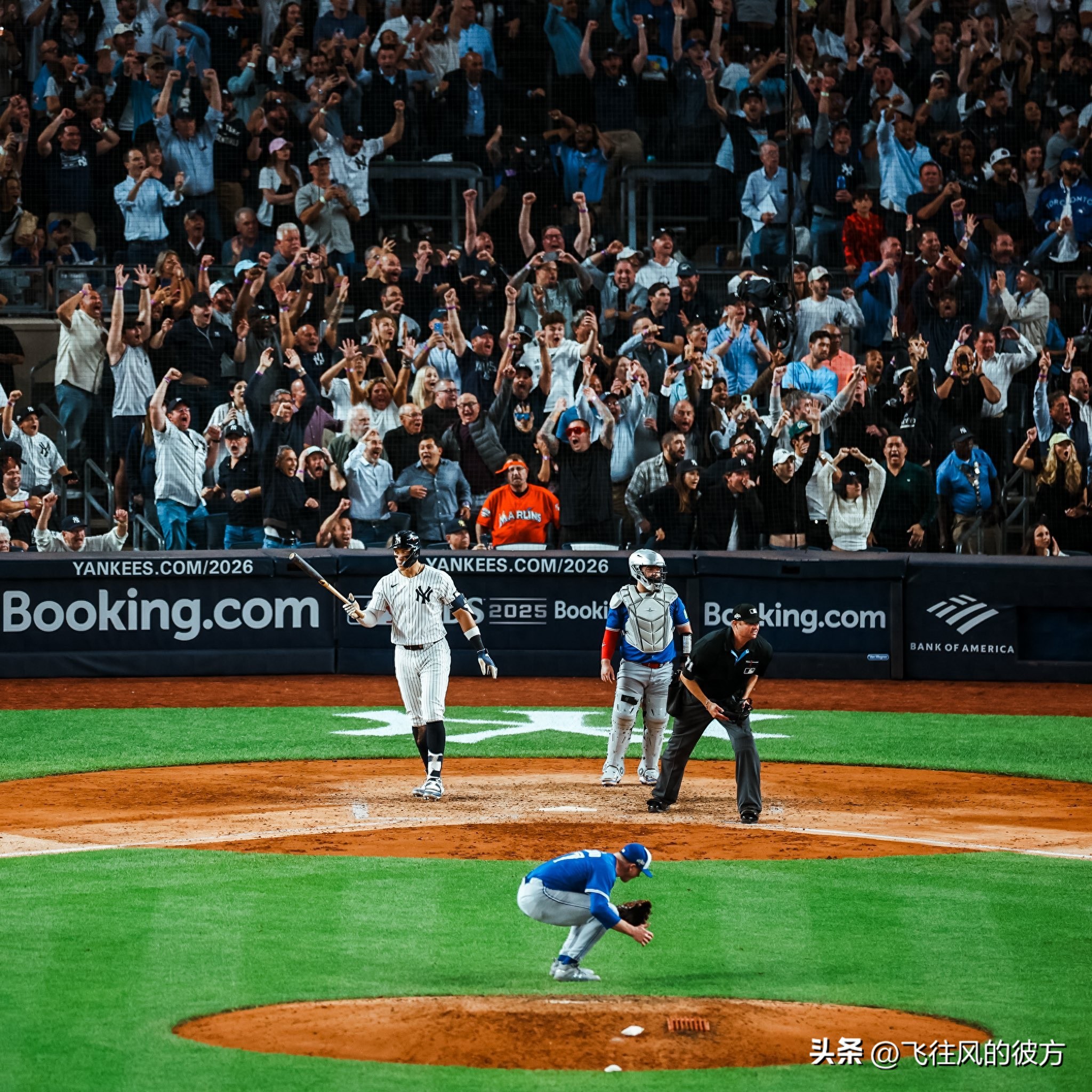 Yankees captain Judge&#39;s first postseason home run was a crucial three-run shot that tied the game, leading the Yankees to a comeback victory over the Blue Jays.