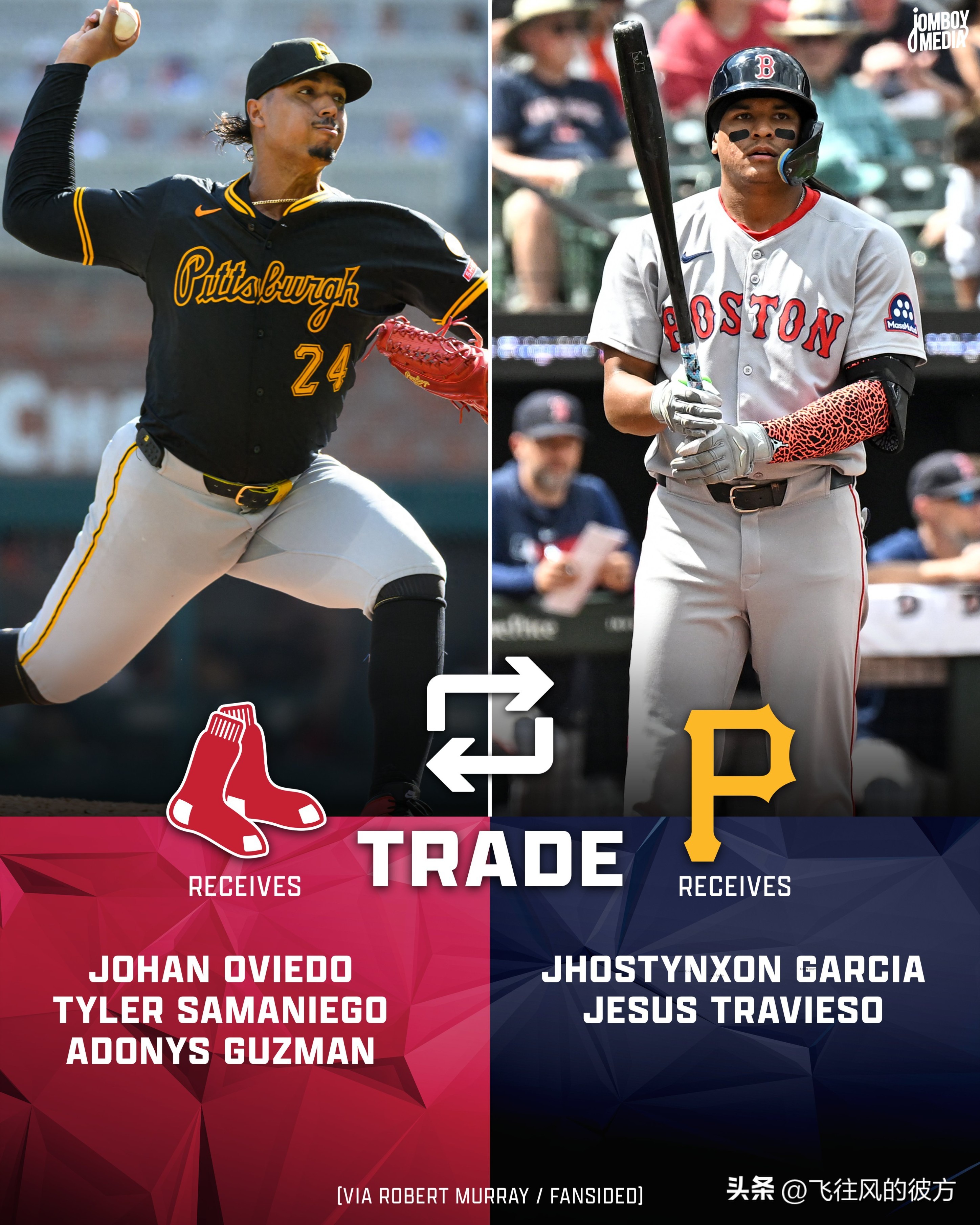 The Red Sox and Pirates have completed a five-player trade, acquiring a “perfect inning” Cuban pitcher who is a top 100 prospect.