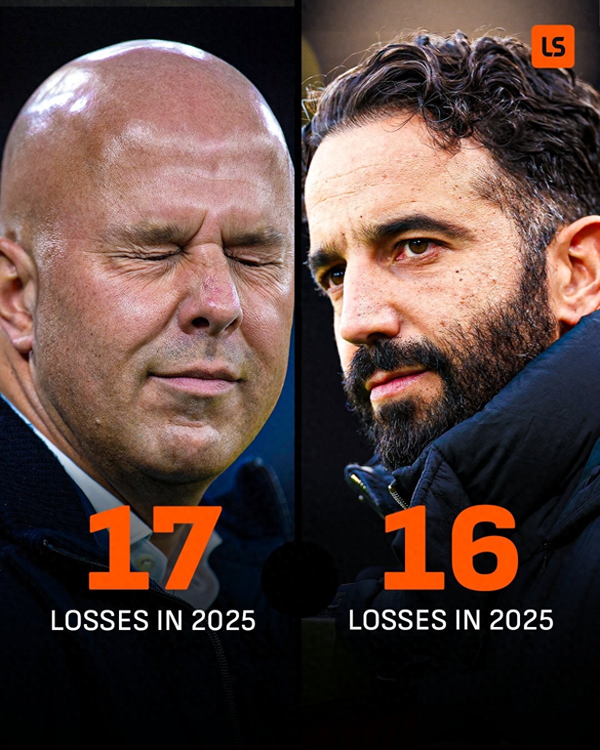 The unexpected in the Premier League: In 2025, Slot's team suffered 17 defeats, surpassing Amolin's 16 losses.