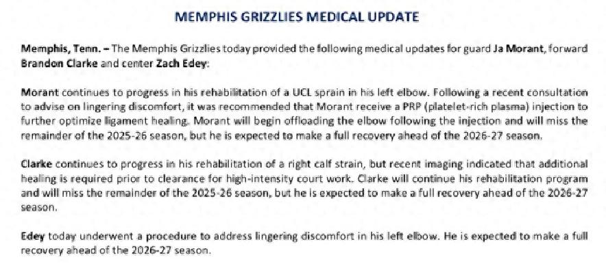 No more playing! Farewell, Ja Morant! Another NBA star's season ends prematurely.