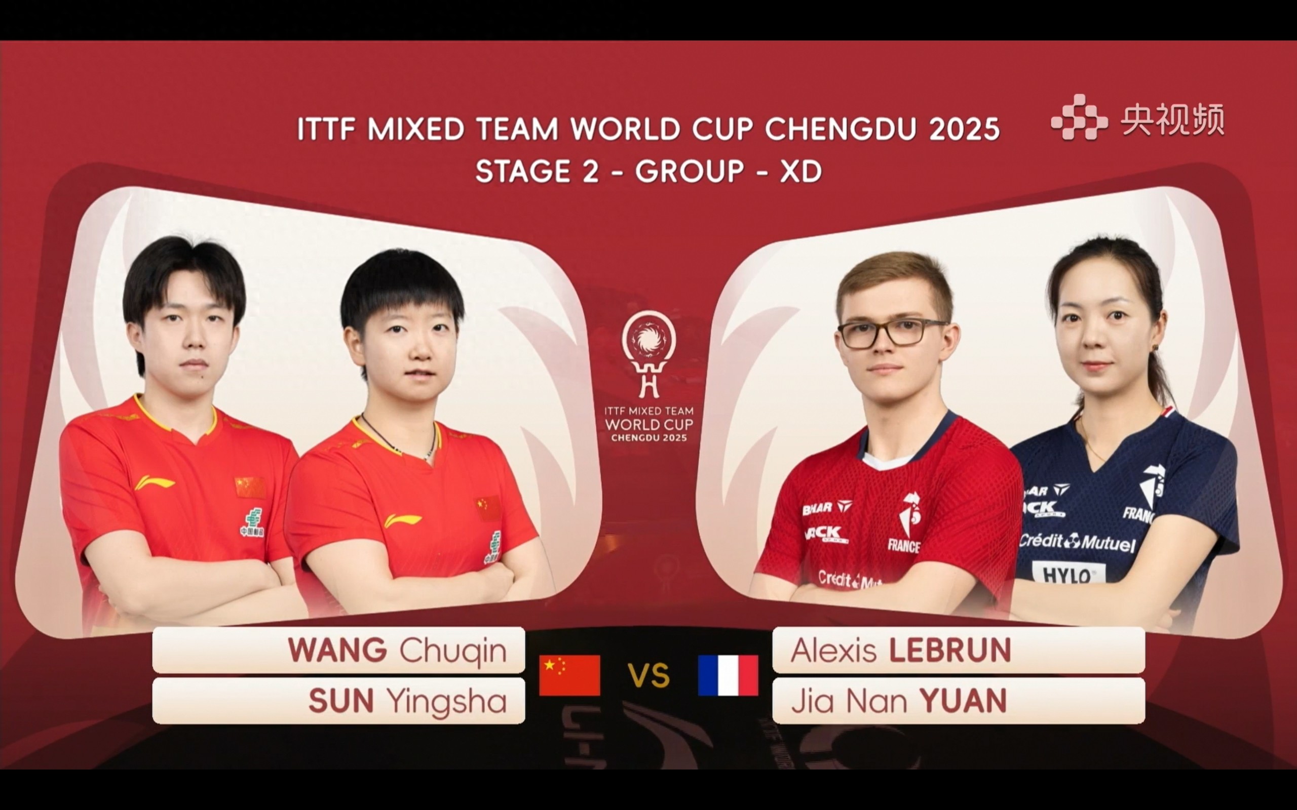 Live coverage of the Table Tennis Mixed Team World Cup: China vs. France