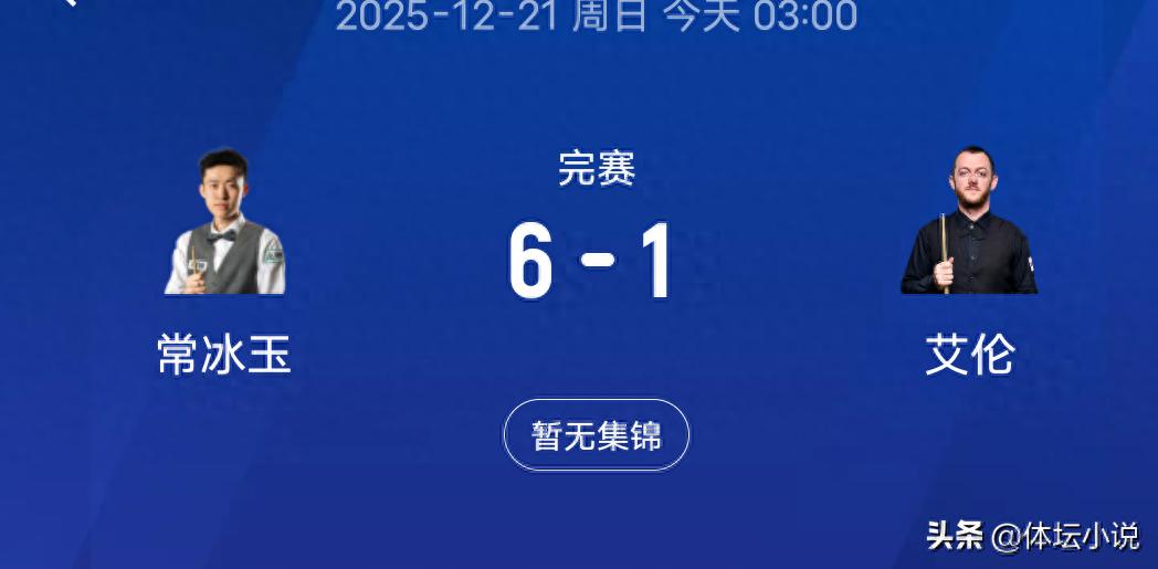 Snooker Scottish Open Report: Chang Bingyu Advances to Final with a 6-1 Win over Allen, Set to Face Wakelin for the Title