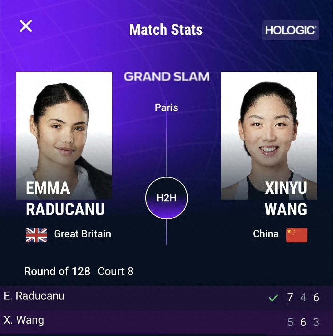 Raducanu narrowly defeated Wang Xinyu in three sets and returned to the Grand Slam stage strongly