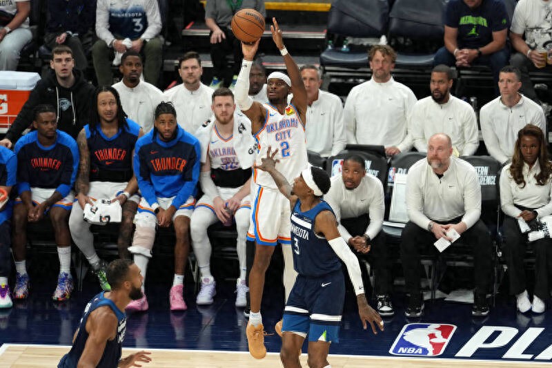 "SGA" scored a new 40 points in the NBA playoffs and led the Thunder to win the Western Conference finals by narrowly beating the Timberwolves