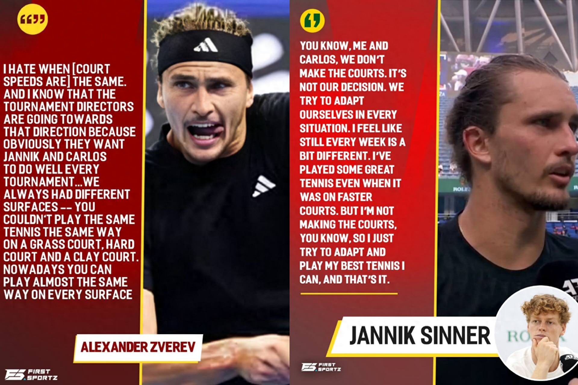 Zverev blasts the tournament for altering court speed to &#34;fix&#34; things for Sinner, plunging into another denial crisis!