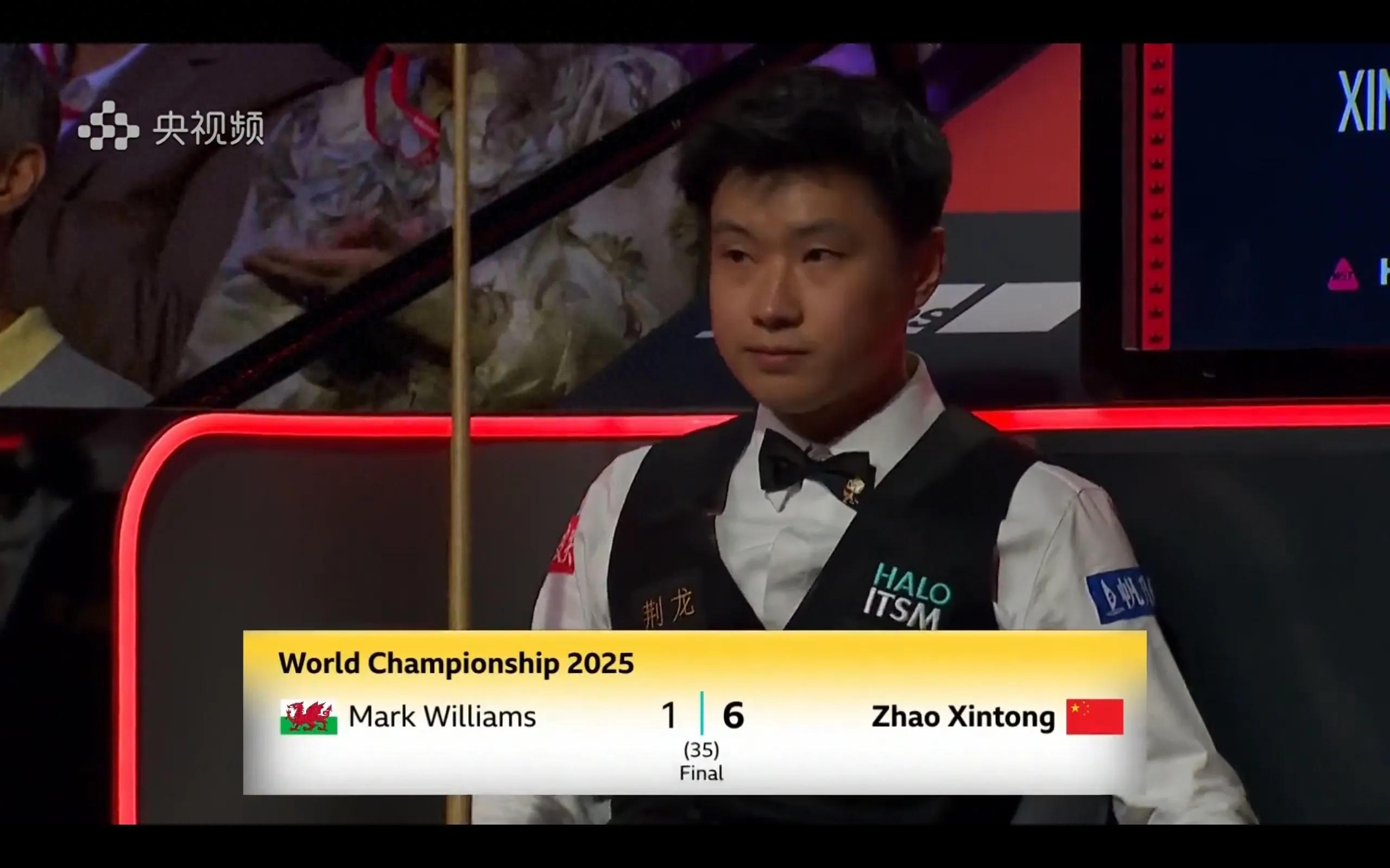 The latest report of the Snooker World Championship Zhao Xintong 6-1 Williams