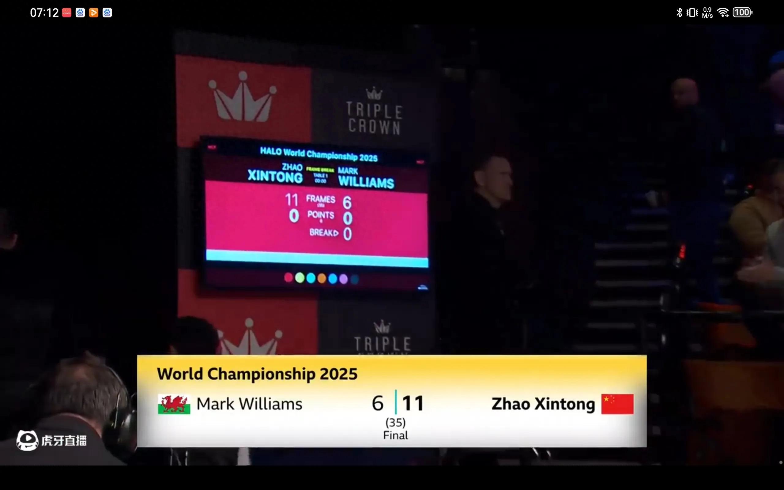 Snooker World Championship report Zhao Xintong leads Williams 11-6 with today's 5.5 schedule