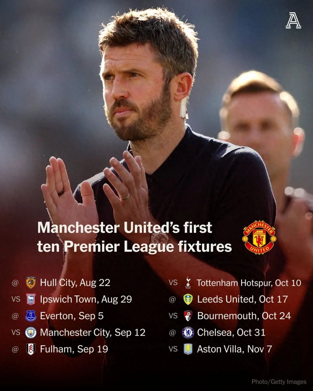 Manchester United's new season schedule has a dream start! Carrick demands a title challenge, with fans hoping for 25 points from the first ten rounds.