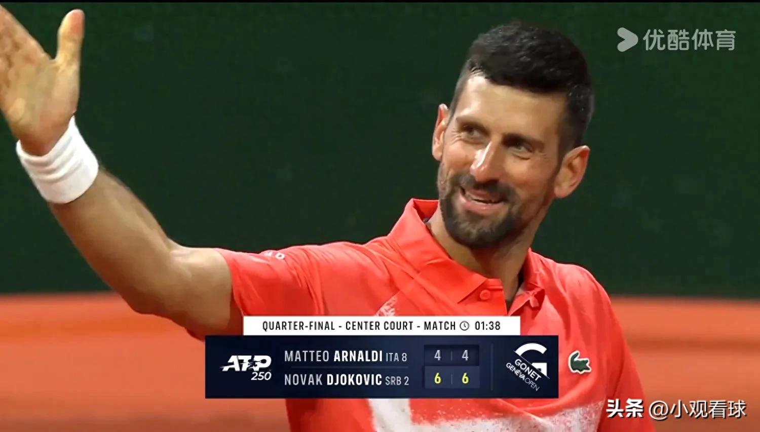 Novak Djokovic qualified for the semi-finals in Geneva and celebrated his birthday with a victory