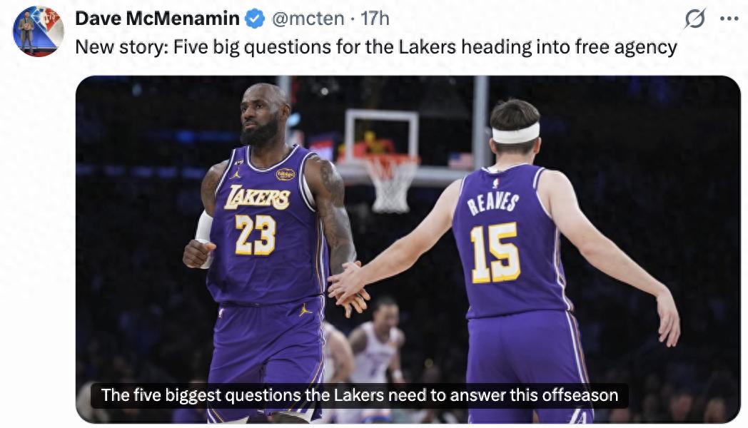 The Lakers are investigating four players, and Doncic has contacted LeBron James but did not urge him to stay with the Lakers.