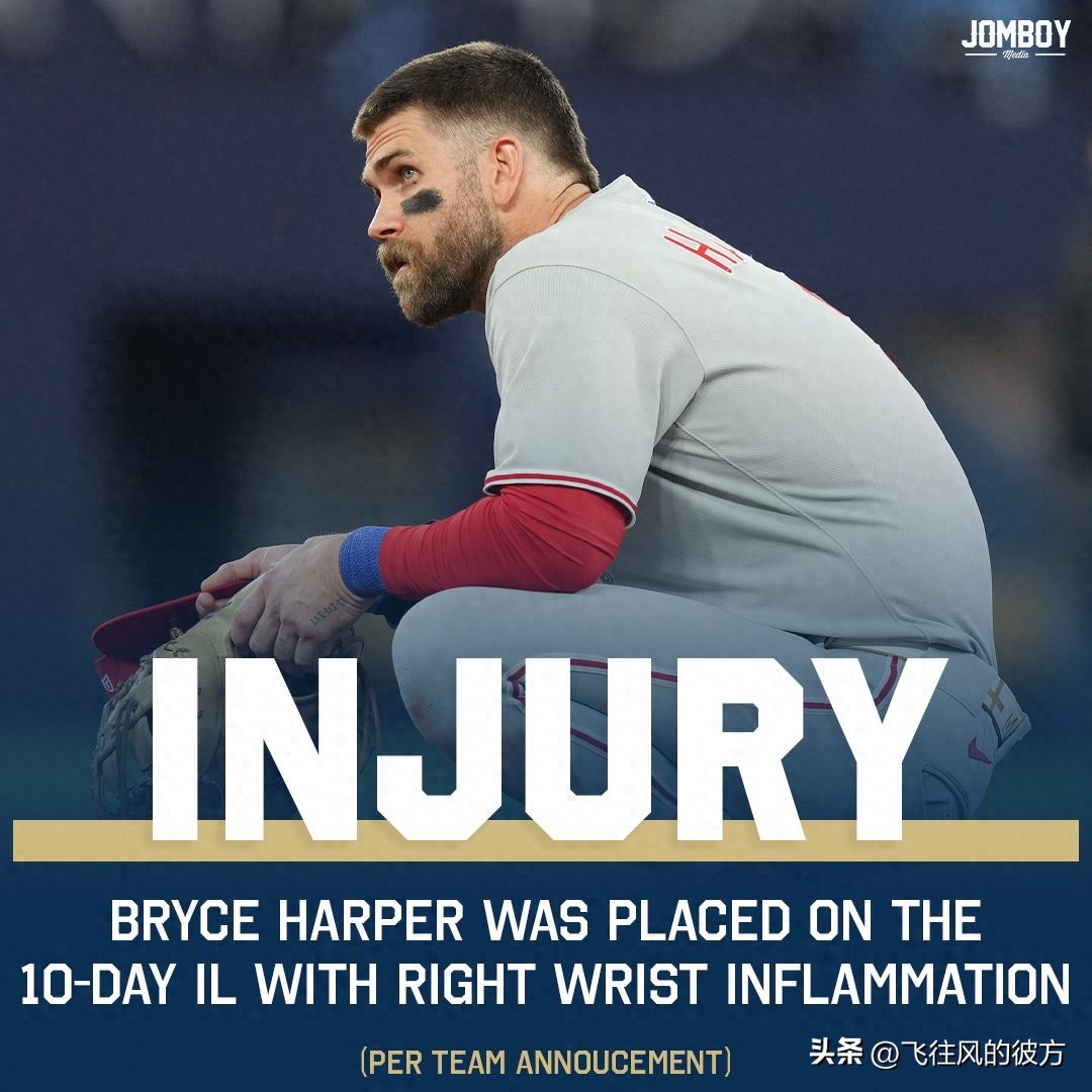 Phillies star first baseman Harper is on the injury list after suffering the same wrist injury last year