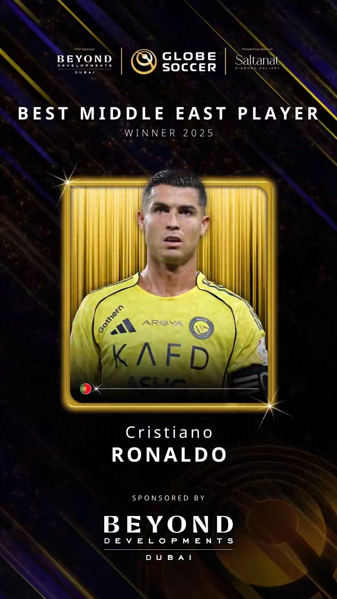 For three consecutive years, Cristiano Ronaldo has been named the Best Middle Eastern Player, but his social media celebration was met with fan ridicule for two main reasons.