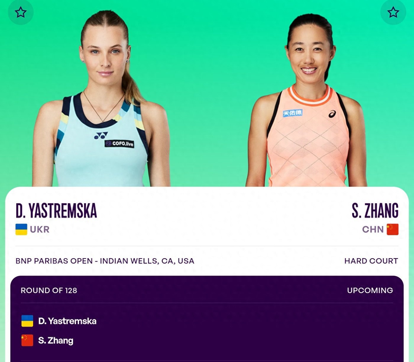 Tennis WTA 1000 Indian Wells tournament schedule for today (March 5): Zhang Shuai vs. Yastremska, live on Youku.