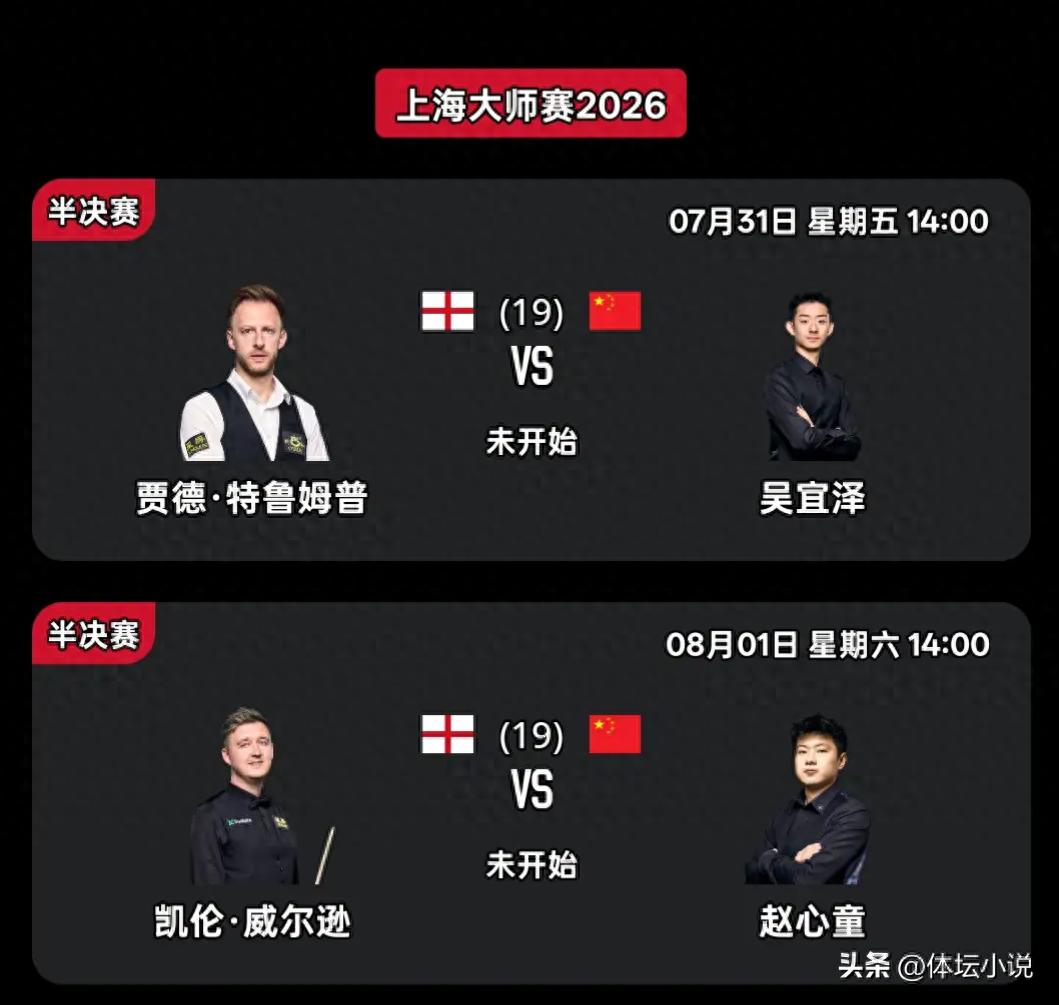 Live now! Shanghai Masters Snooker Semi-Final: Wu Yize vs Judd Trump with real-time score