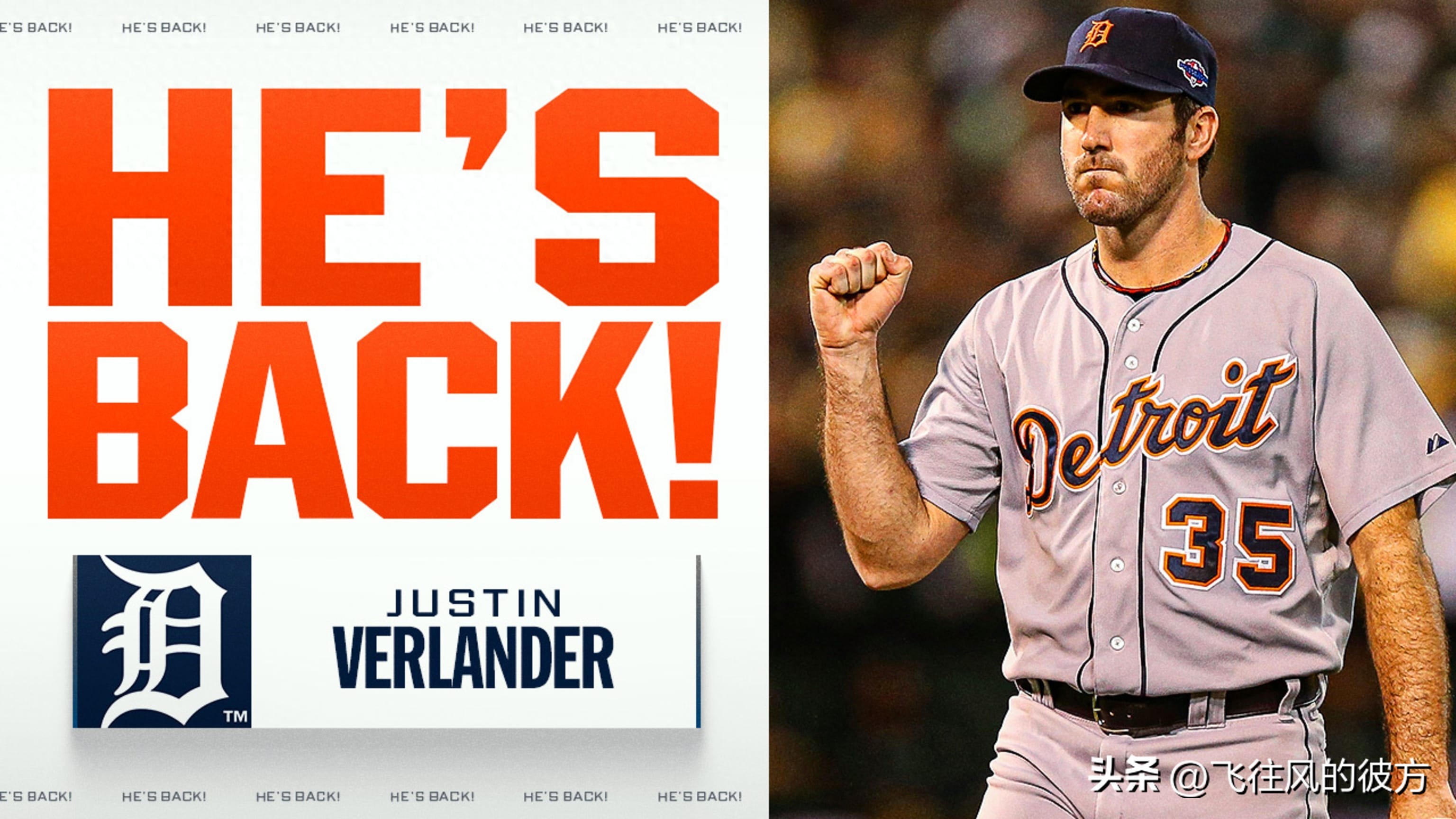 Verlander returns to Detroit with a one-year contract, the Tiger King goes back to where his dream began.