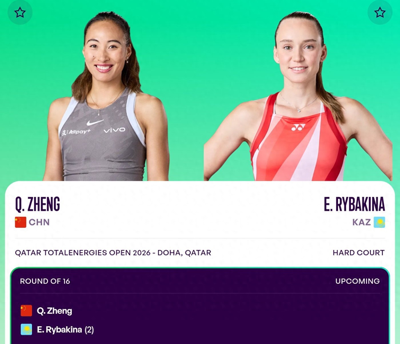 Tennis WTA 1000 Doha event schedule today (2.11): Zheng Qinwen VS Leylah Fernandez, live on Youku.