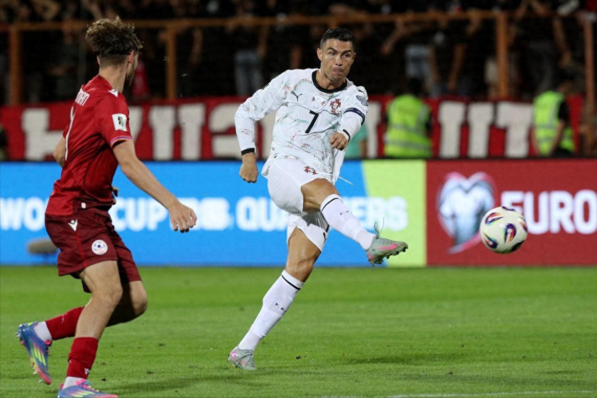 Cristiano Ronaldo scores twice in World Cup qualifiers, surpassing Messi by 2 goals; favorite teams list revealed, scoring 11 against Luxembourg.