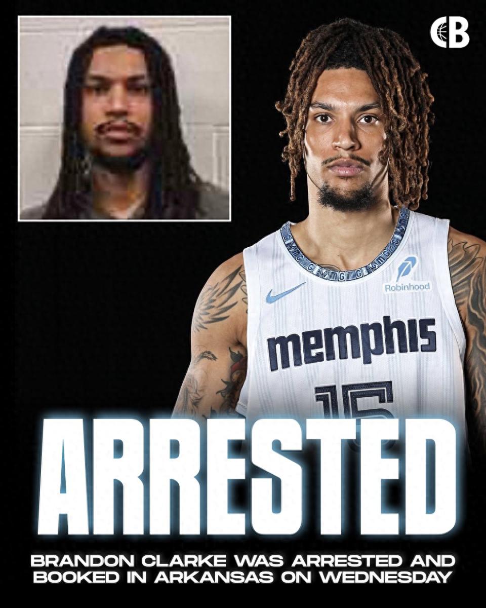 Grizzlies player Clarke arrested! Held on three charges, previously sidelined for season due to calf strain.
