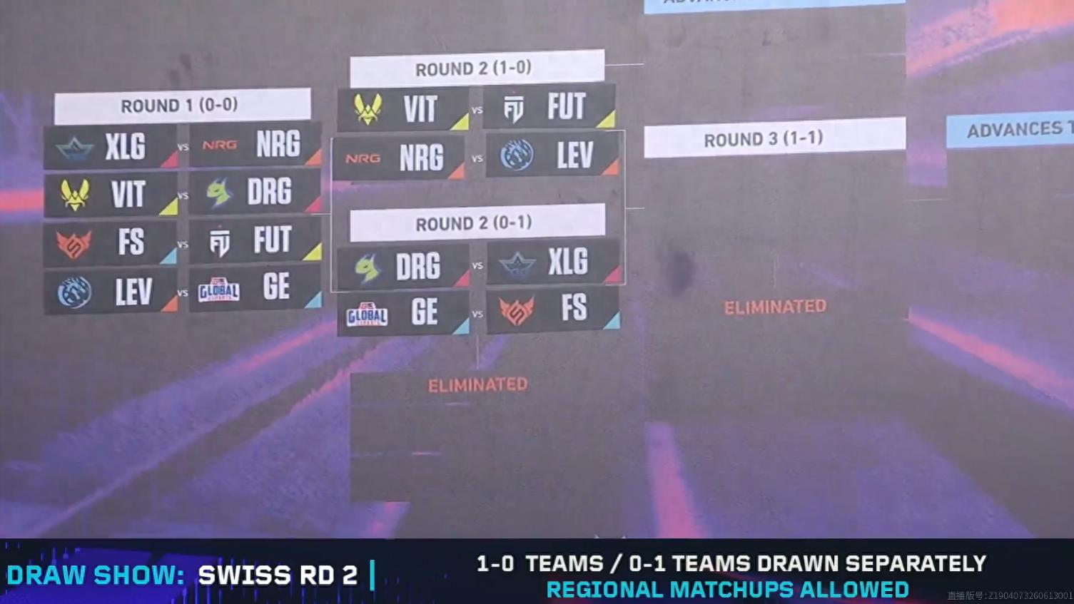 London Masters Swiss Stage Round 2 Matchups: All Inner-Squad Battles, XLG vs DRG