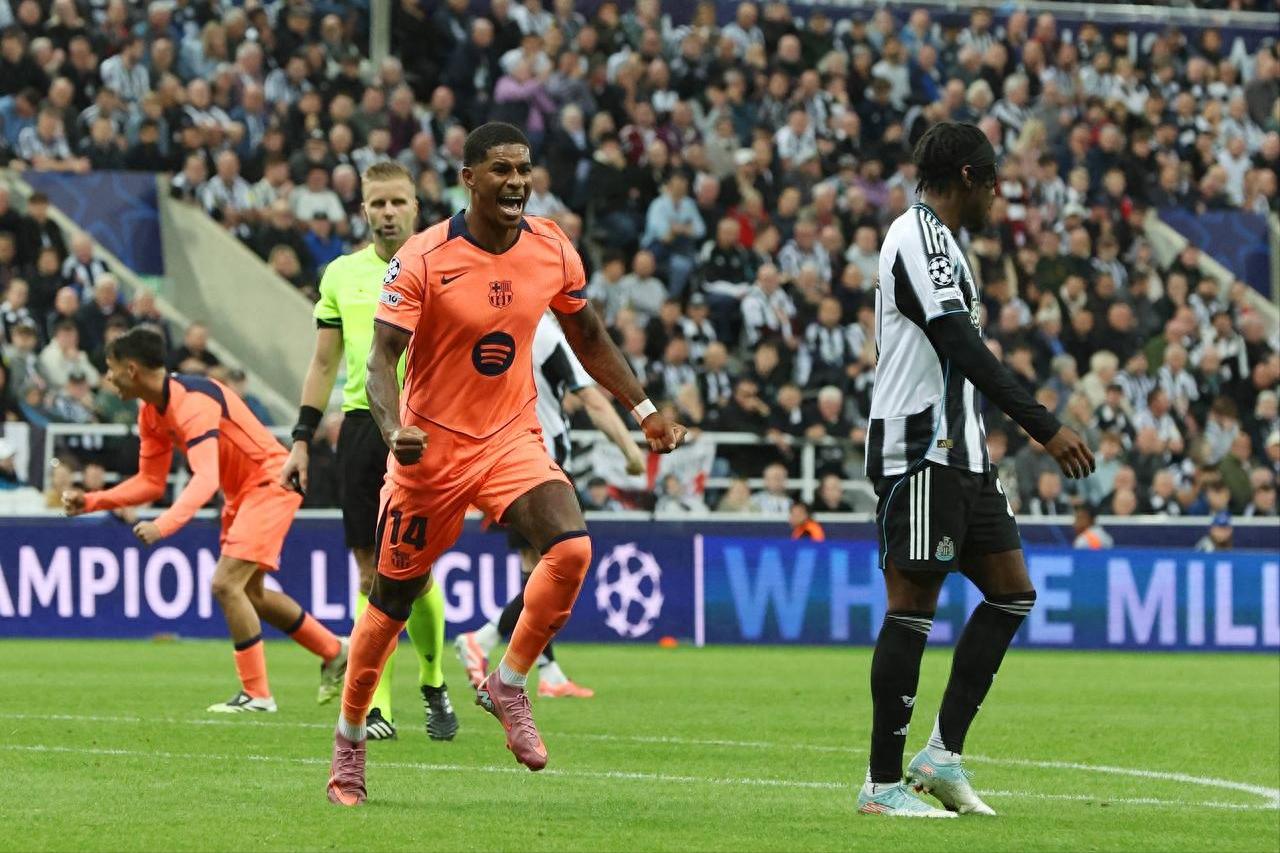 Hard-fought 3 points in the Champions League! Garcia saves the day in the first half, Rashford scores twice in the second half, Barça wins 2-1 against Newcastle.