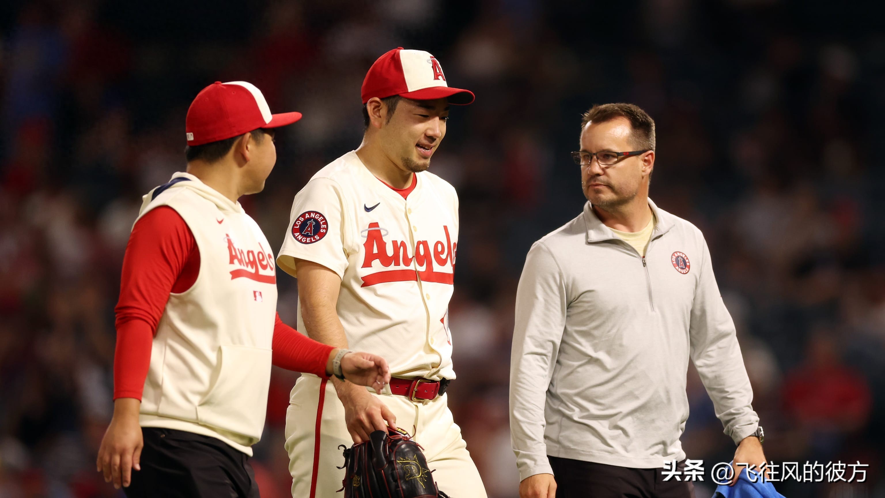 Senior Otani, Yusei Kikuchi, had to leave early in his last start of the season due to a cramp in his left forearm.
