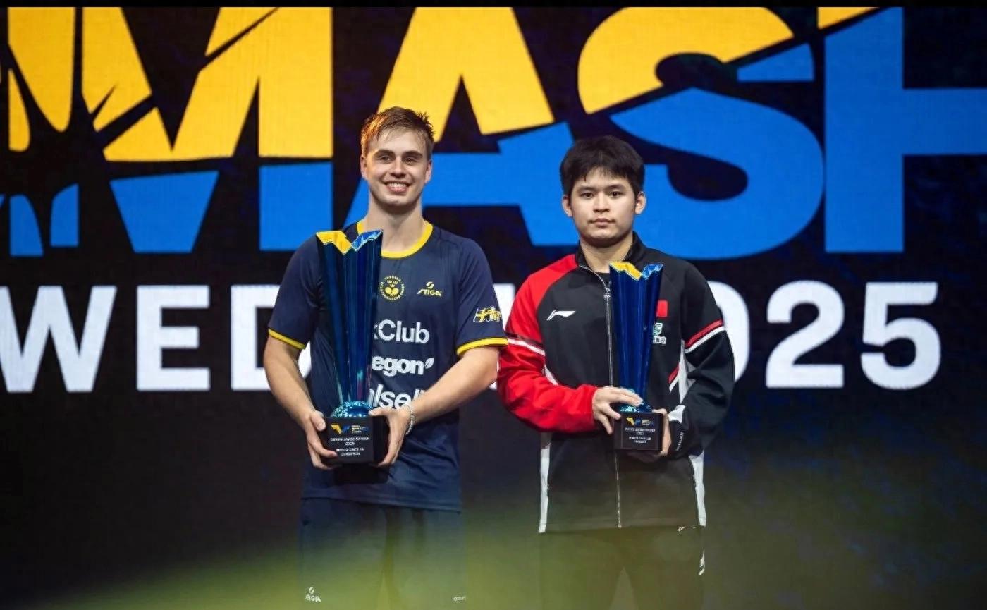 Lin Shidong lost 3-4 to Moregard and claimed the runner-up title in the WTT European Grand Slam men&#39;s singles, delivering an impressive performance with one championship and two runner-up finishes.